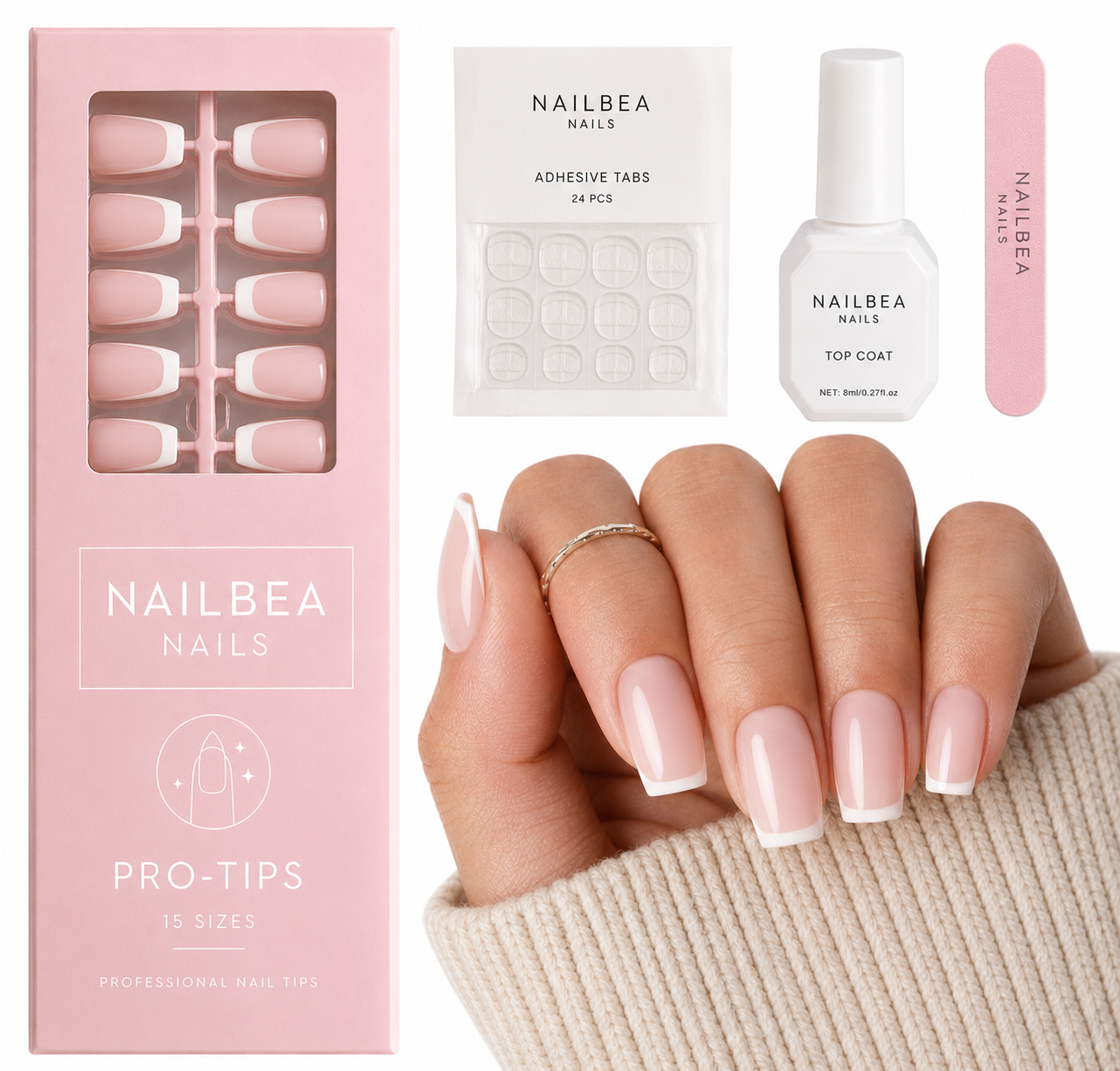 150Pcs Classic French Tip Kit (15 sets included)
